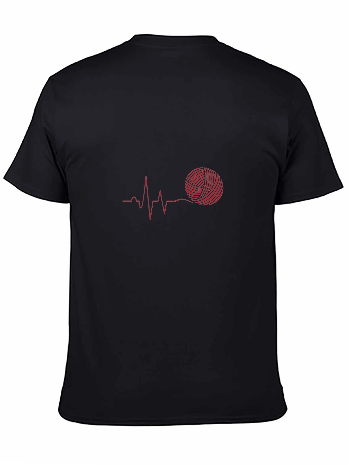 Yarn Heartbeat Tee - Black Knit Lover T-Shirt