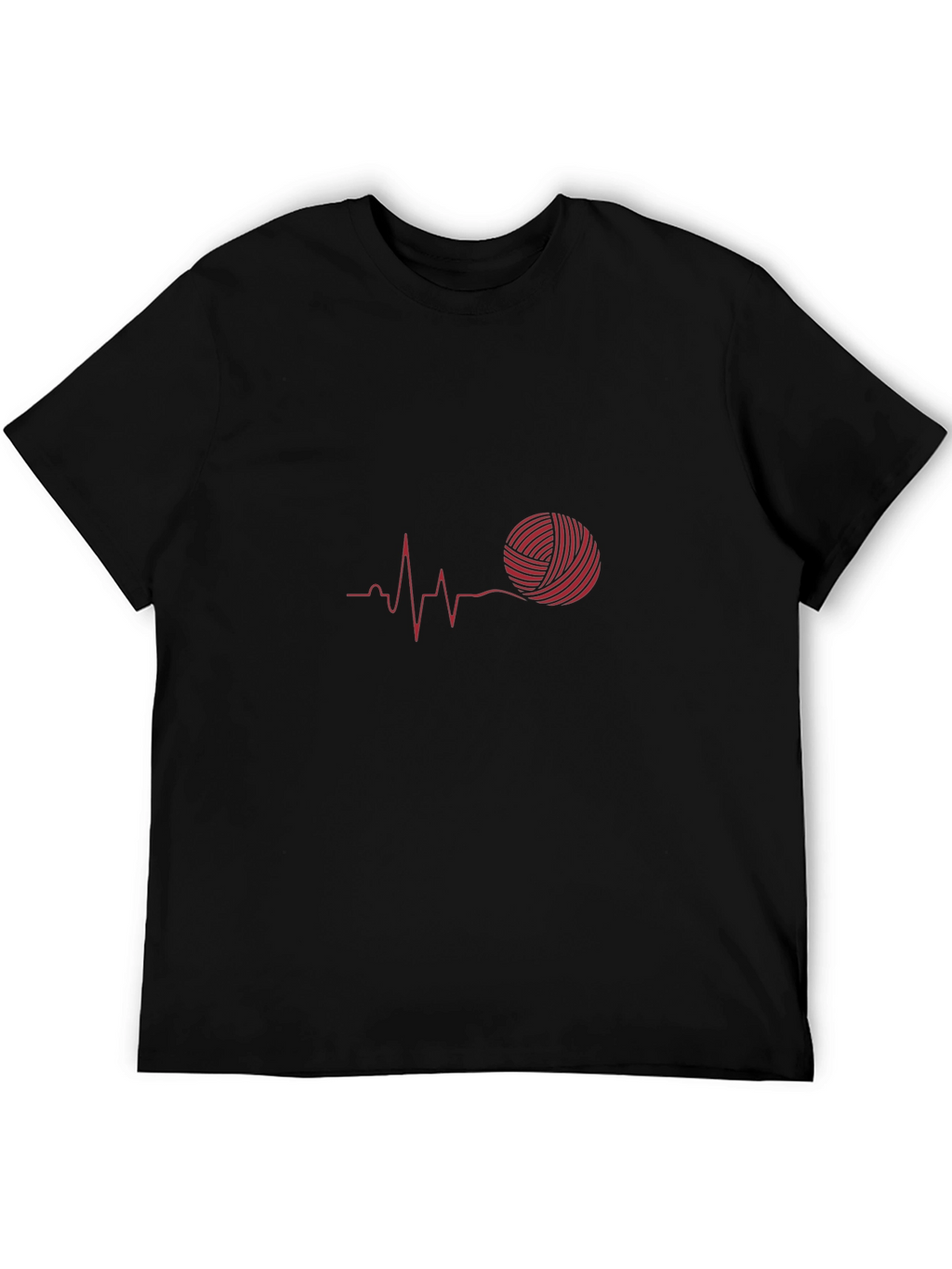 Yarn Heartbeat Tee - Black Knit Lover T-Shirt