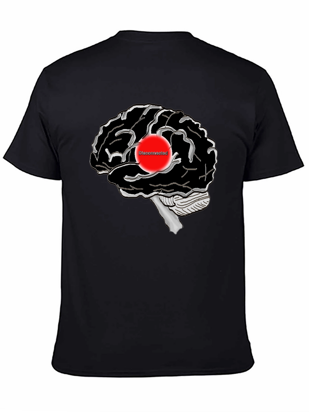 Disconnected Brain Graphic T-Shirt - Black
