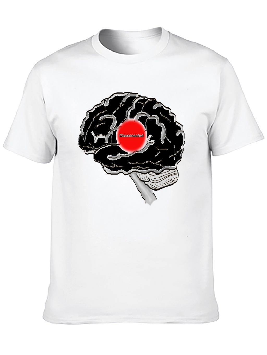 Disconnected Brain Graphic T-Shirt - Black
