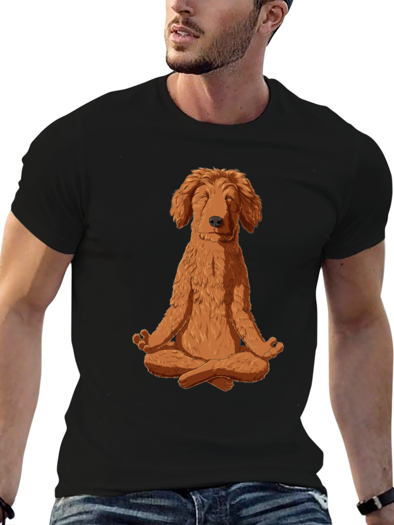 Meditating Dog Graphic Tee - Zen Dog T-Shirt