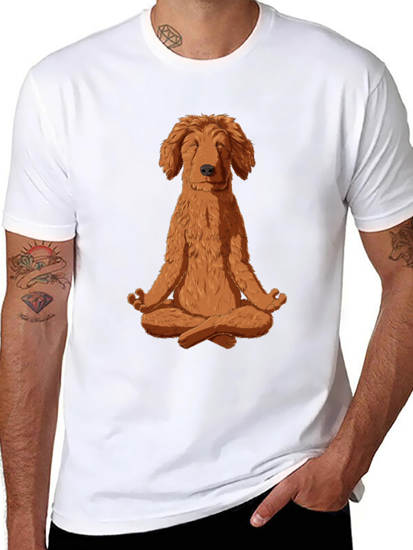 Meditating Dog Graphic Tee - Zen Dog T-Shirt