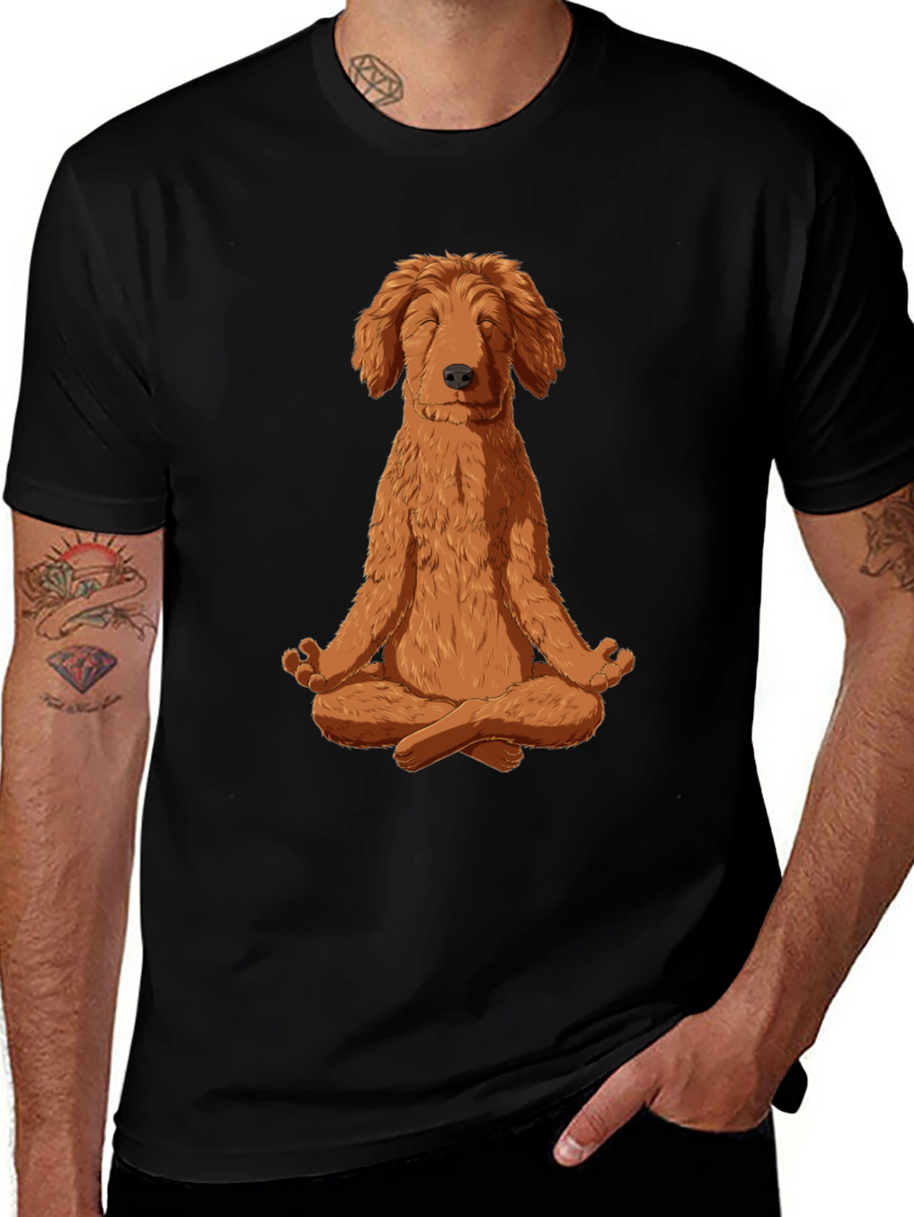 Meditating Dog Graphic Tee - Zen Dog T-Shirt
