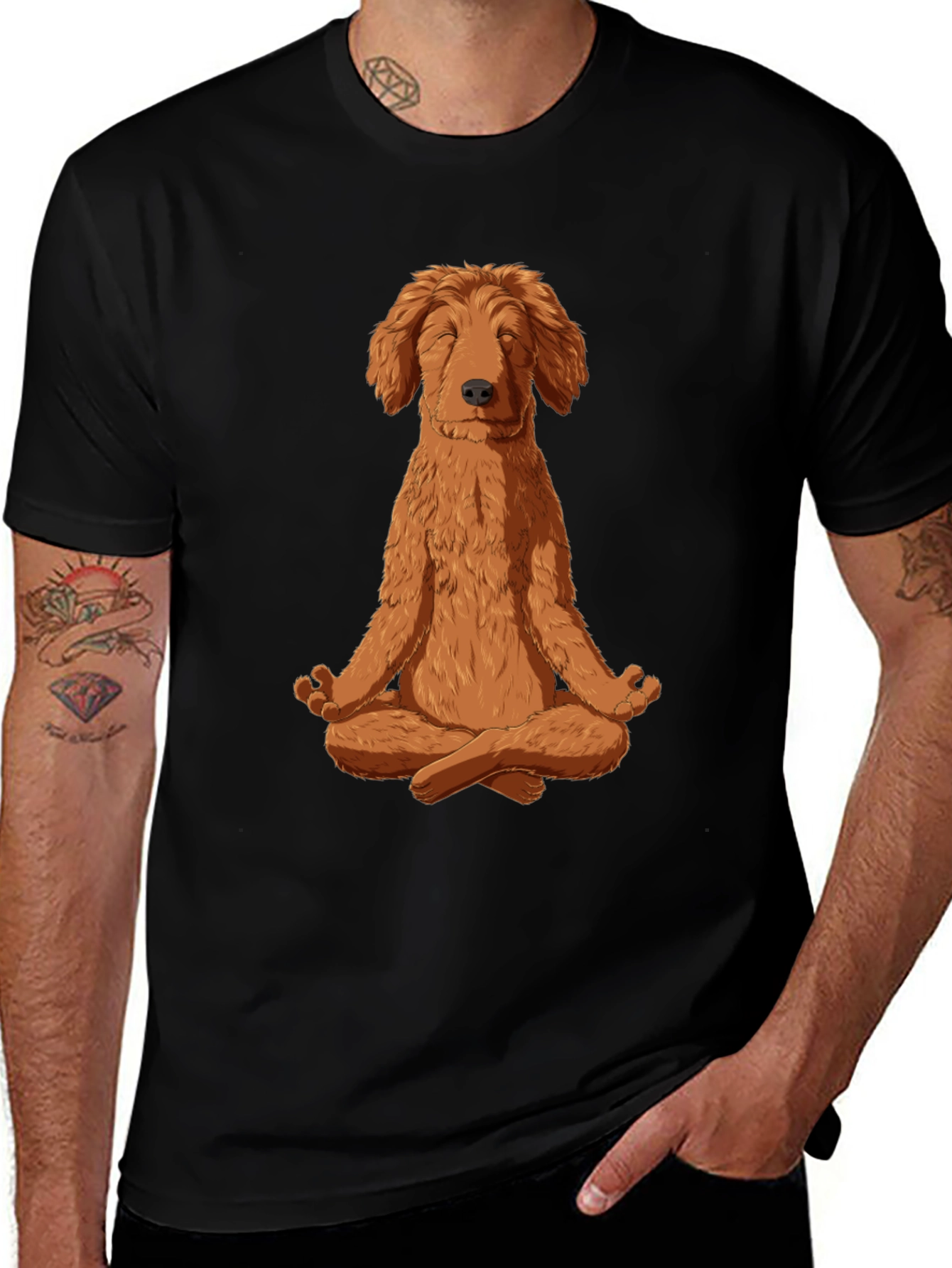 Meditating Dog Graphic Tee - Zen Dog T-Shirt