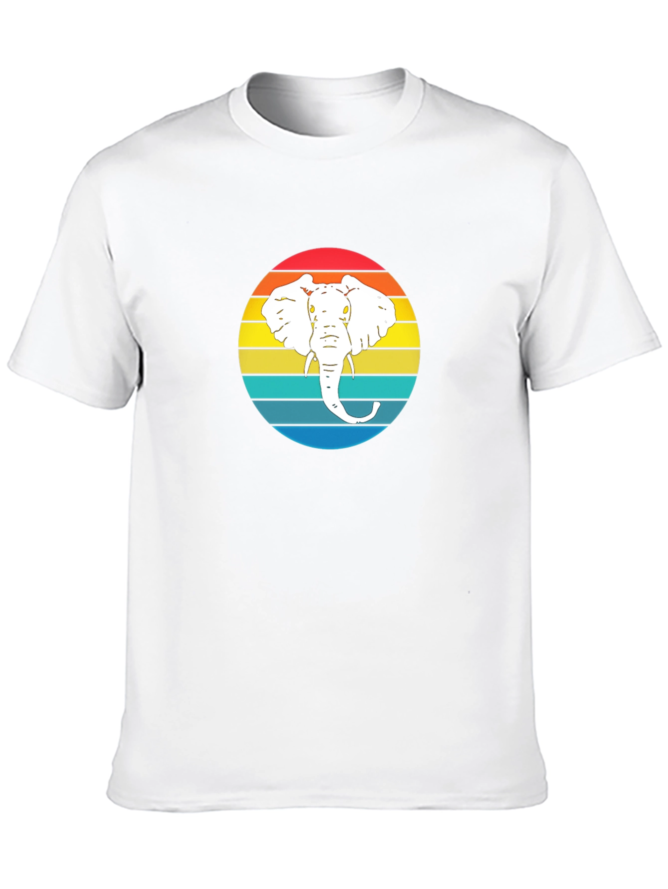 Retro Elephant Graphic Tee - Mens Black T-Shirt