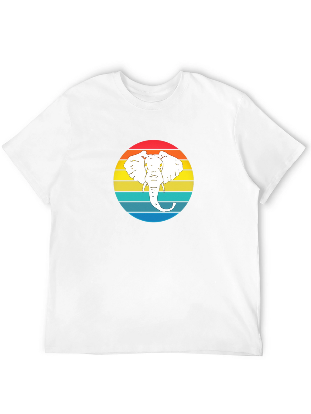 Retro Elephant Graphic Tee - Mens Black T-Shirt