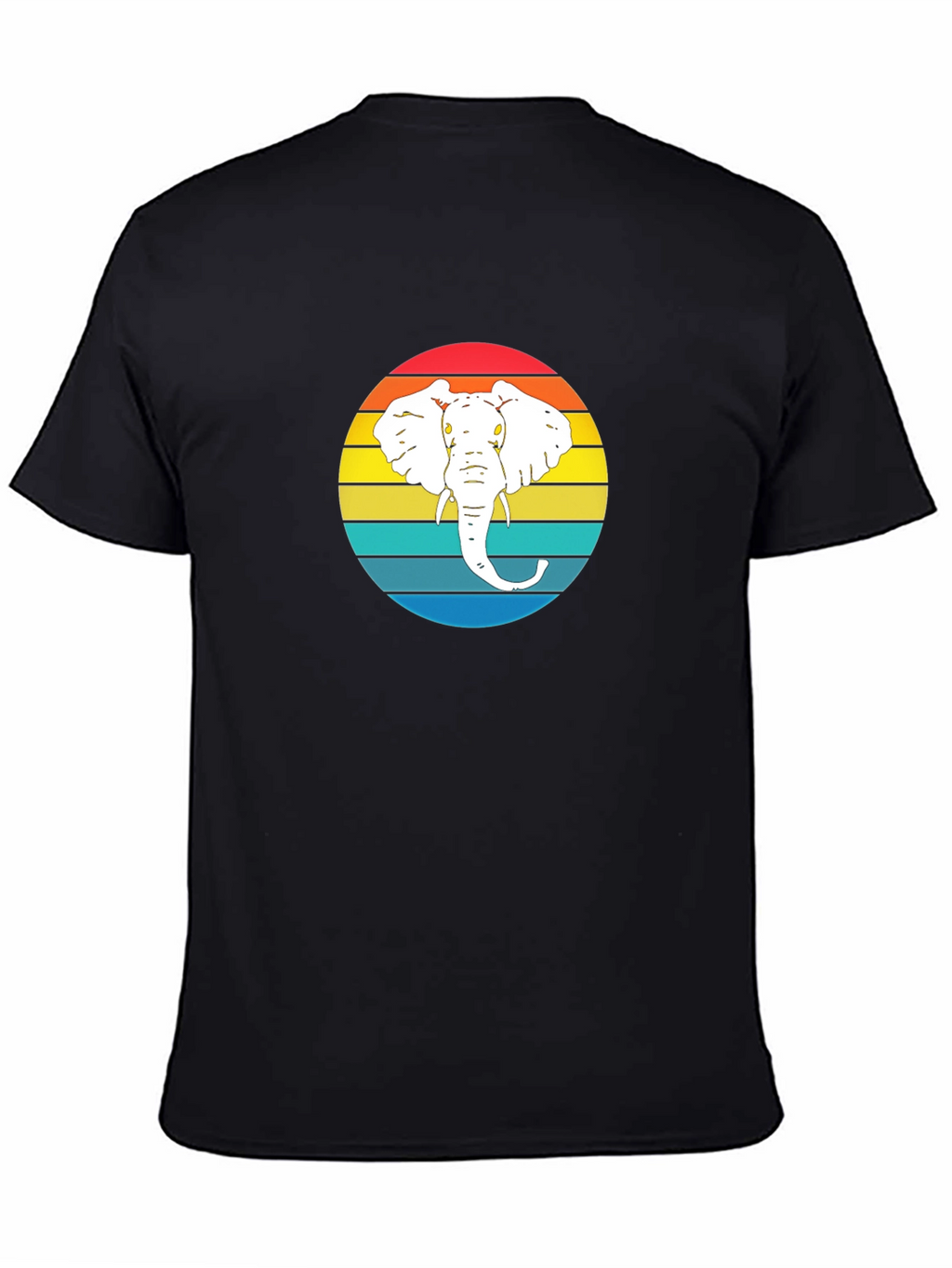 Retro Elephant Graphic Tee - Mens Black T-Shirt