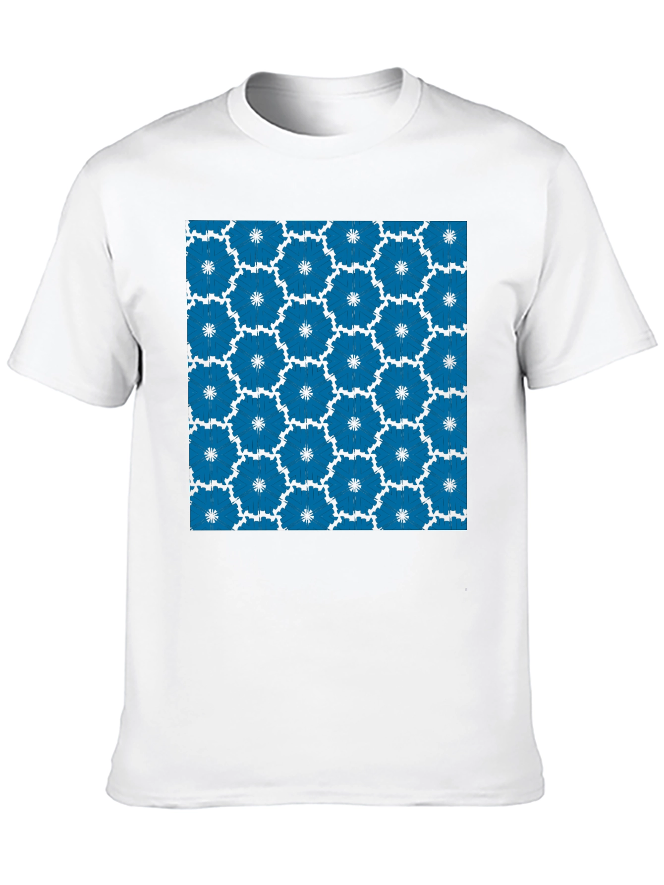 Geometric Patterned Black Tee Shirt
