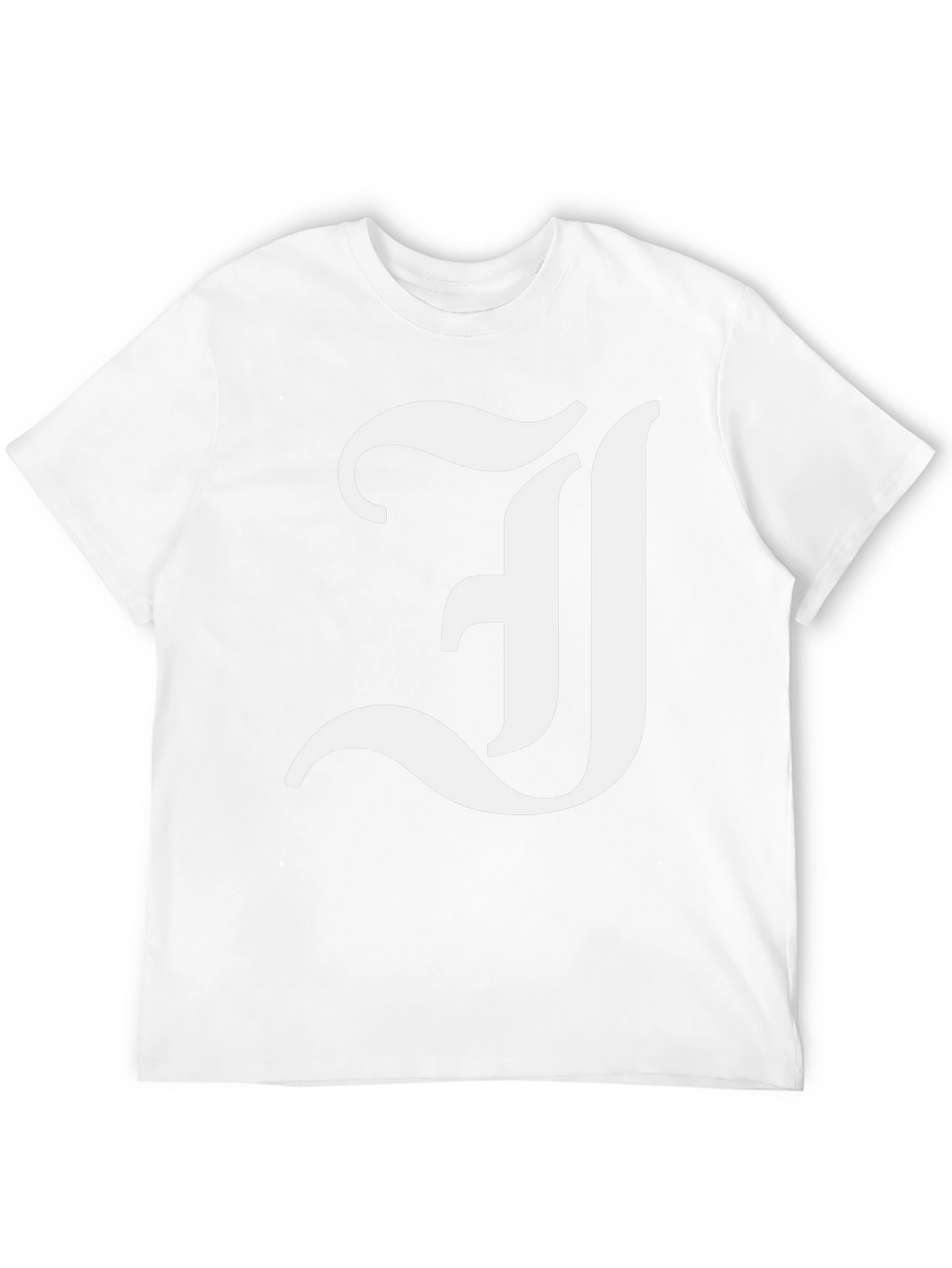 Letter J Graphic Tee - Black Cotton Blend Shirt