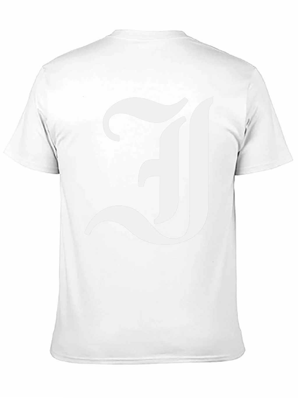 Letter J Graphic Tee - Black Cotton Blend Shirt