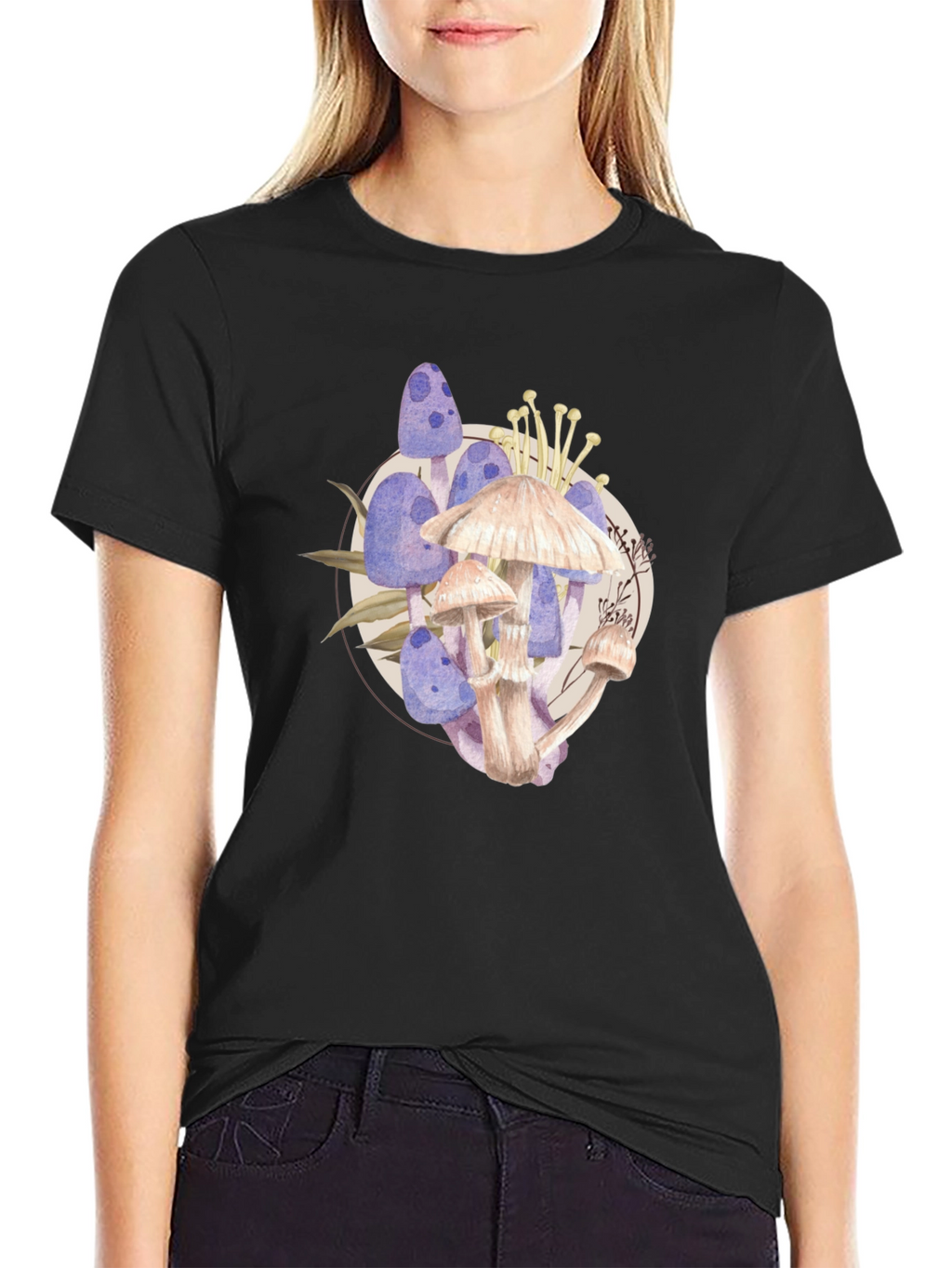 Mushroom Watercolor Graphic T-Shirt