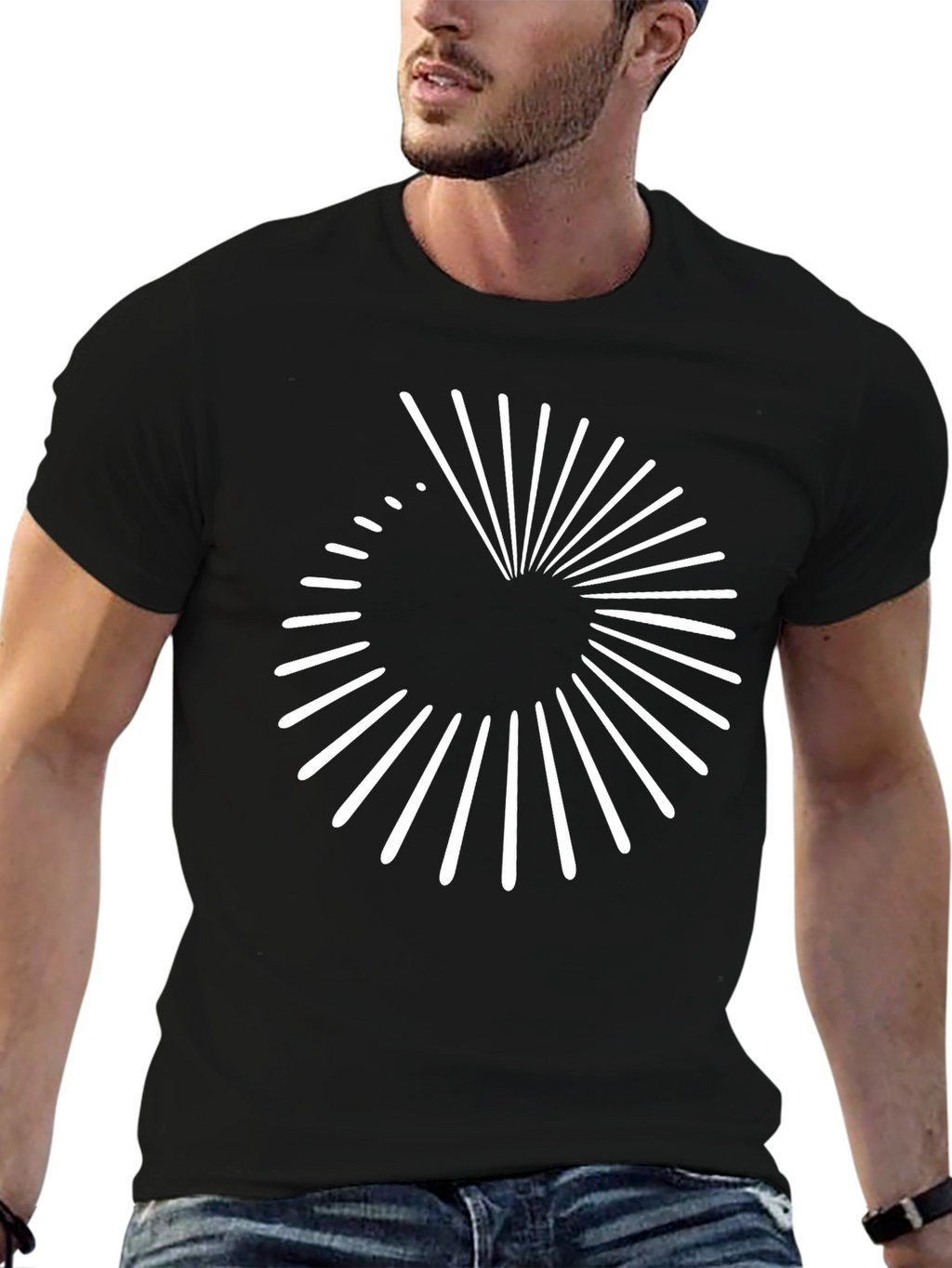 Abstract Graphic Tee - Modern Spiral Design