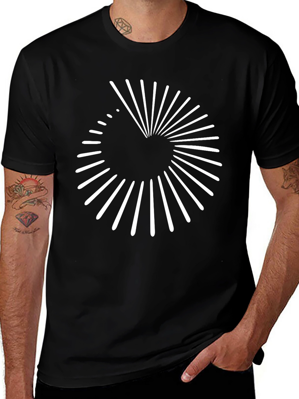 Abstract Graphic Tee - Modern Spiral Design