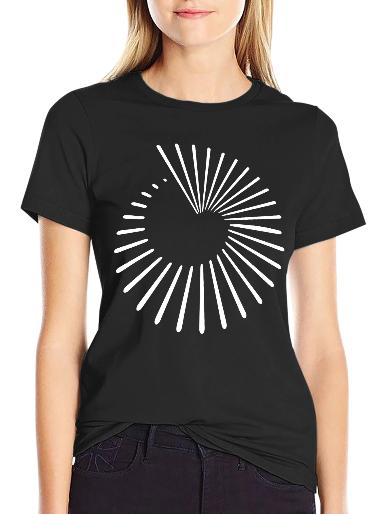 Abstract Graphic Tee - Modern Spiral Design