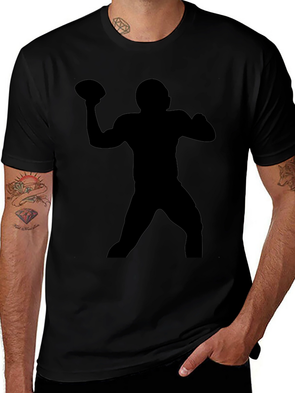 Football Player Silhouette T-Shirt