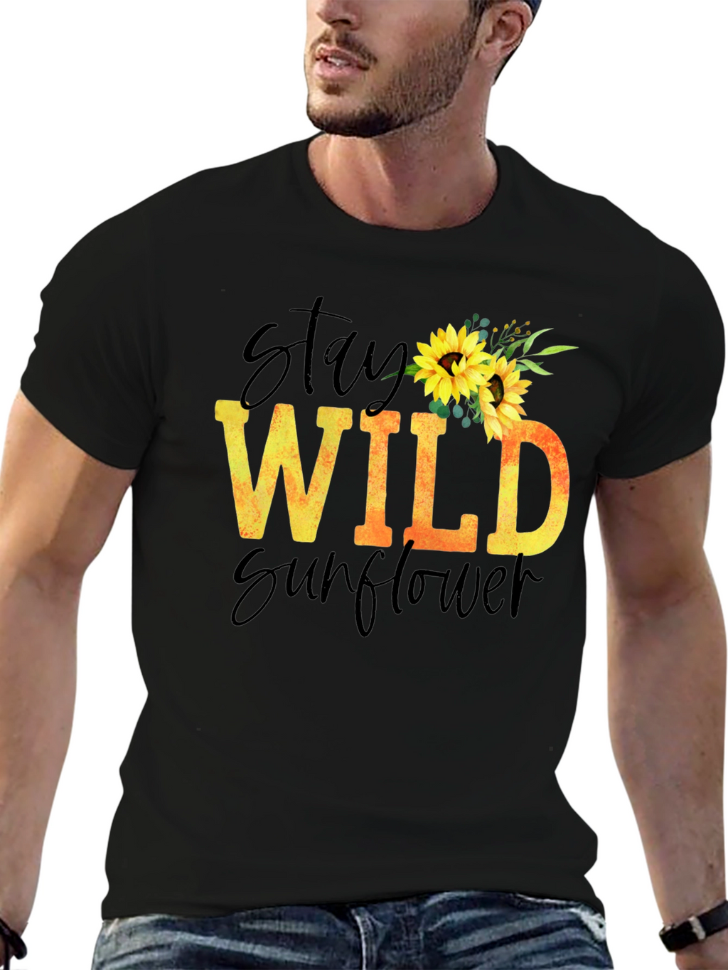 Stay Wild Sunflower Graphic T-Shirt