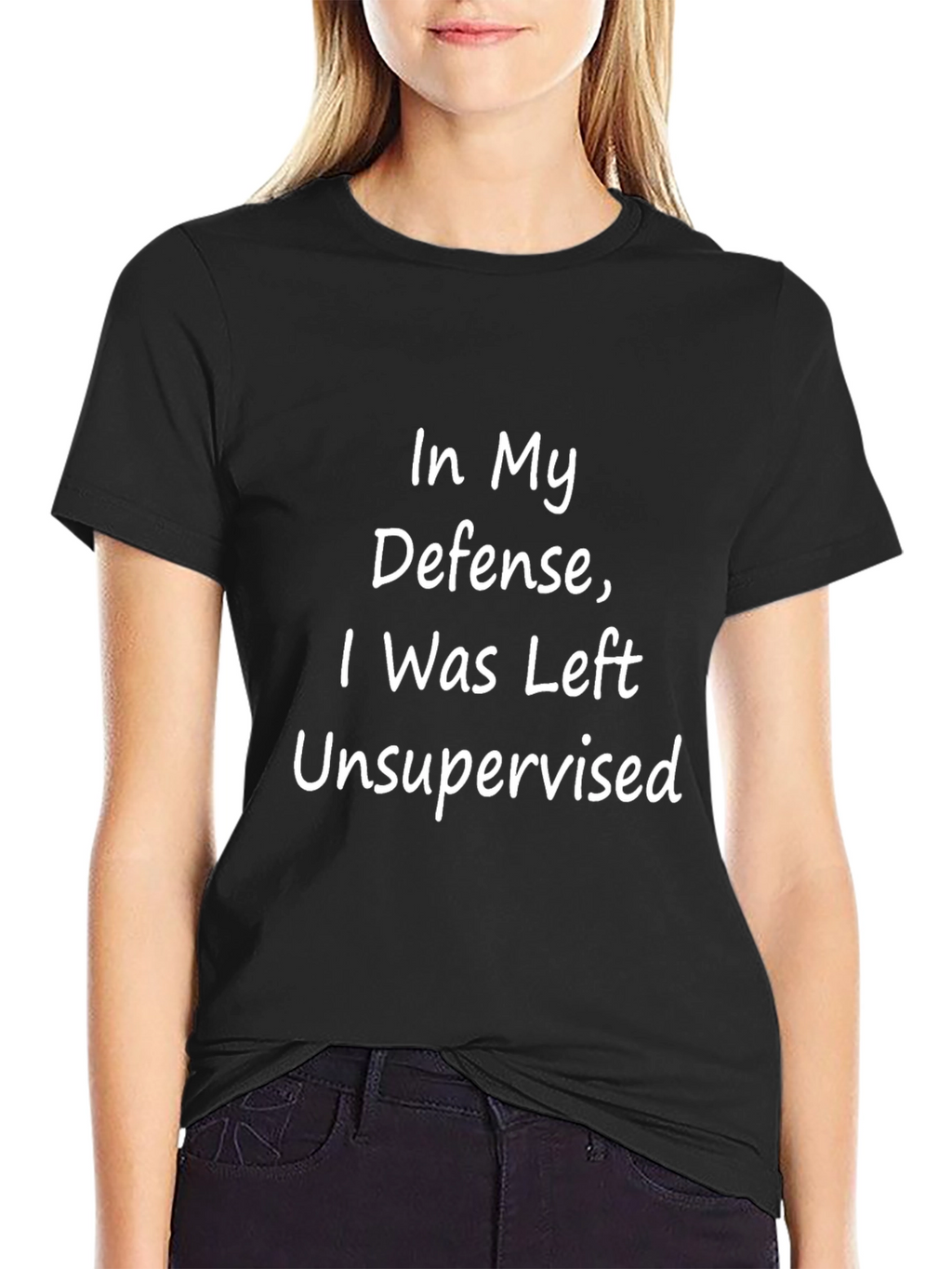 Funny Unsupervised Mens Black Graphic T-Shirt