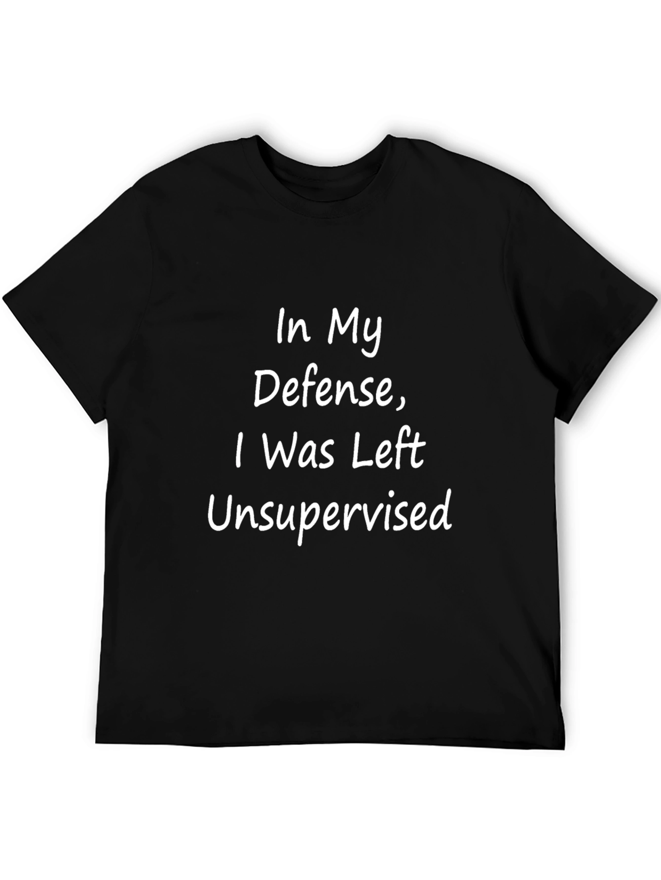 Funny Unsupervised Mens Black Graphic T-Shirt