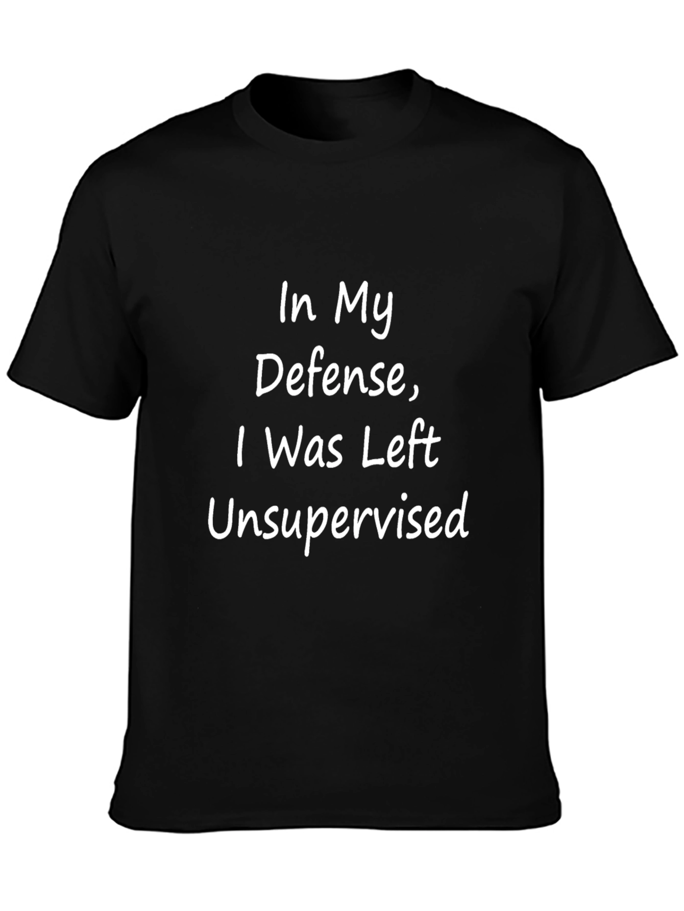 Funny Unsupervised Mens Black Graphic T-Shirt