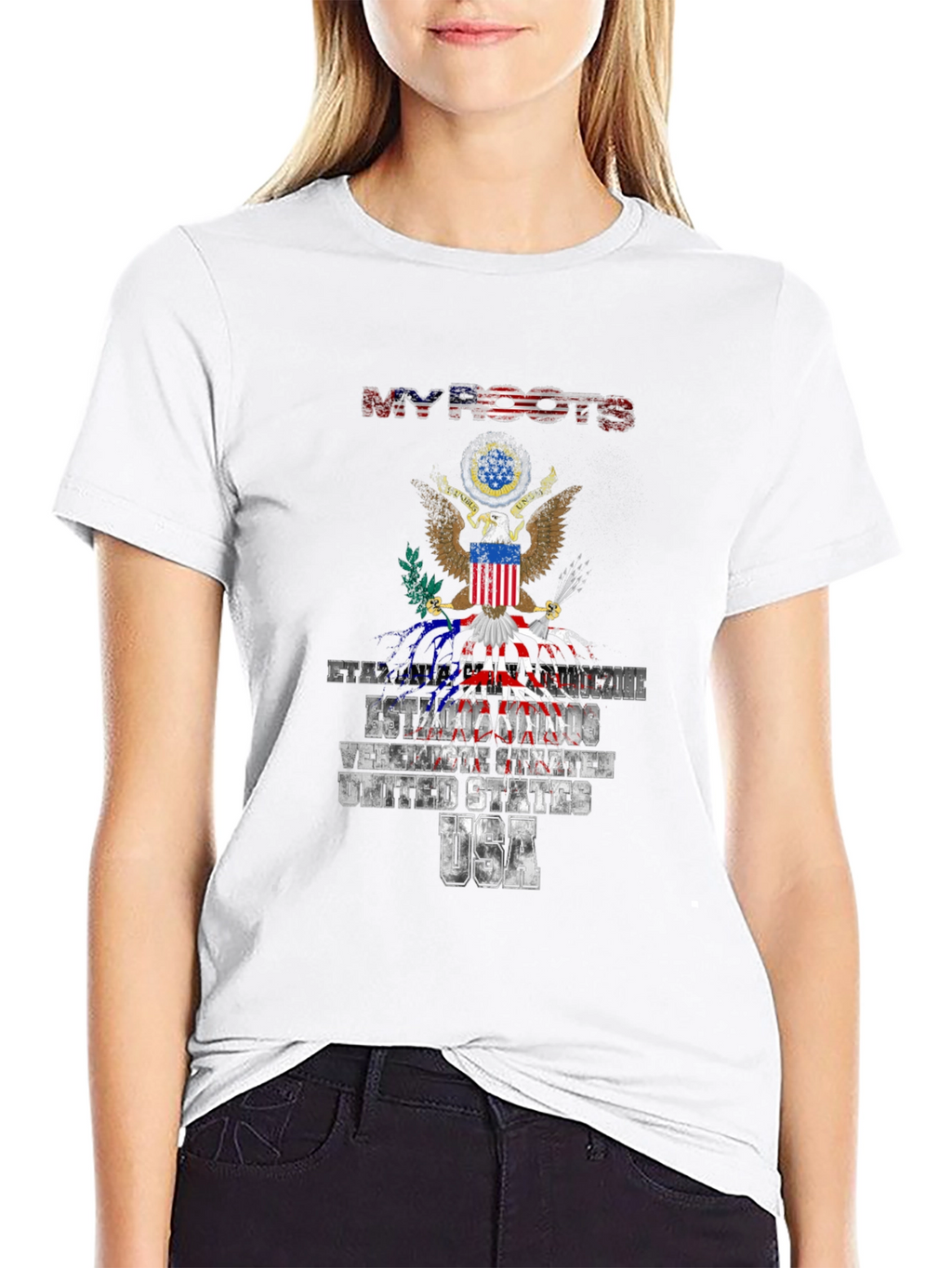 My Roots USA T-Shirt Patriotic American Flag