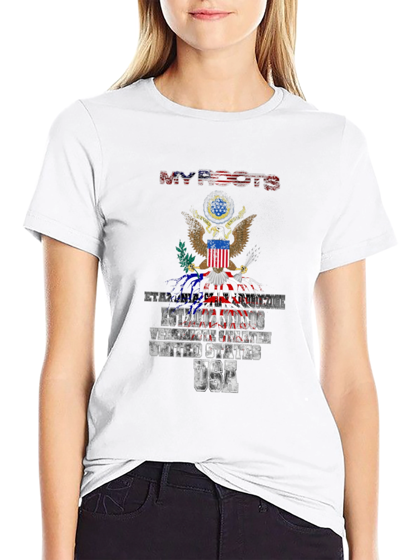My Roots USA T-Shirt Patriotic American Flag