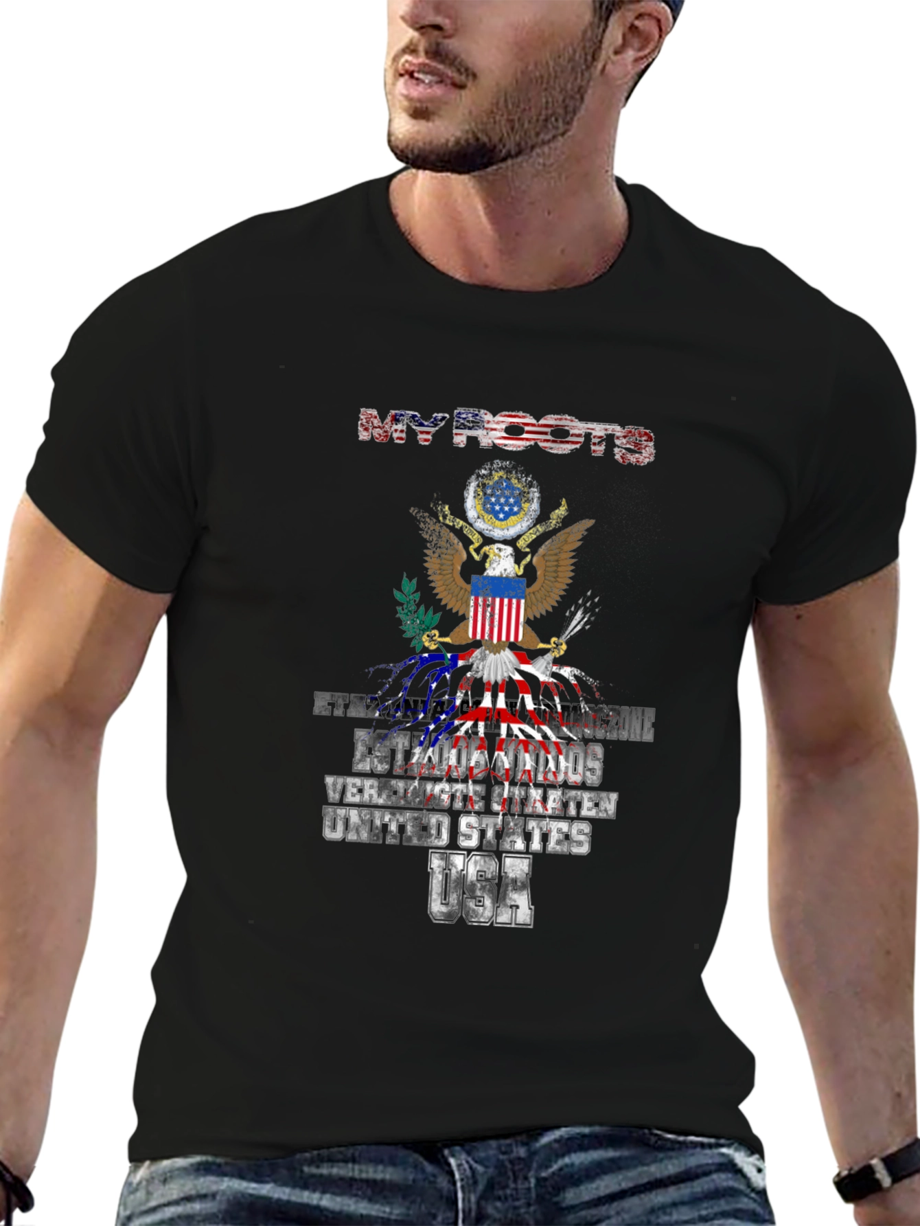 My Roots USA T-Shirt Patriotic American Flag