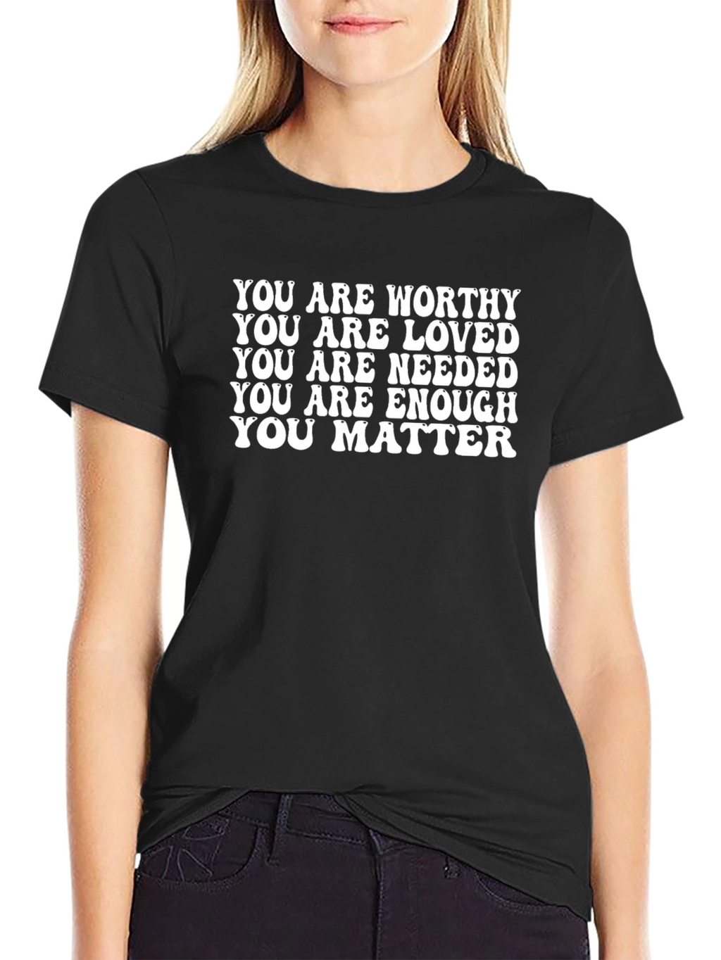 Uplifting Message Graphic Tee - You Are Worthy
