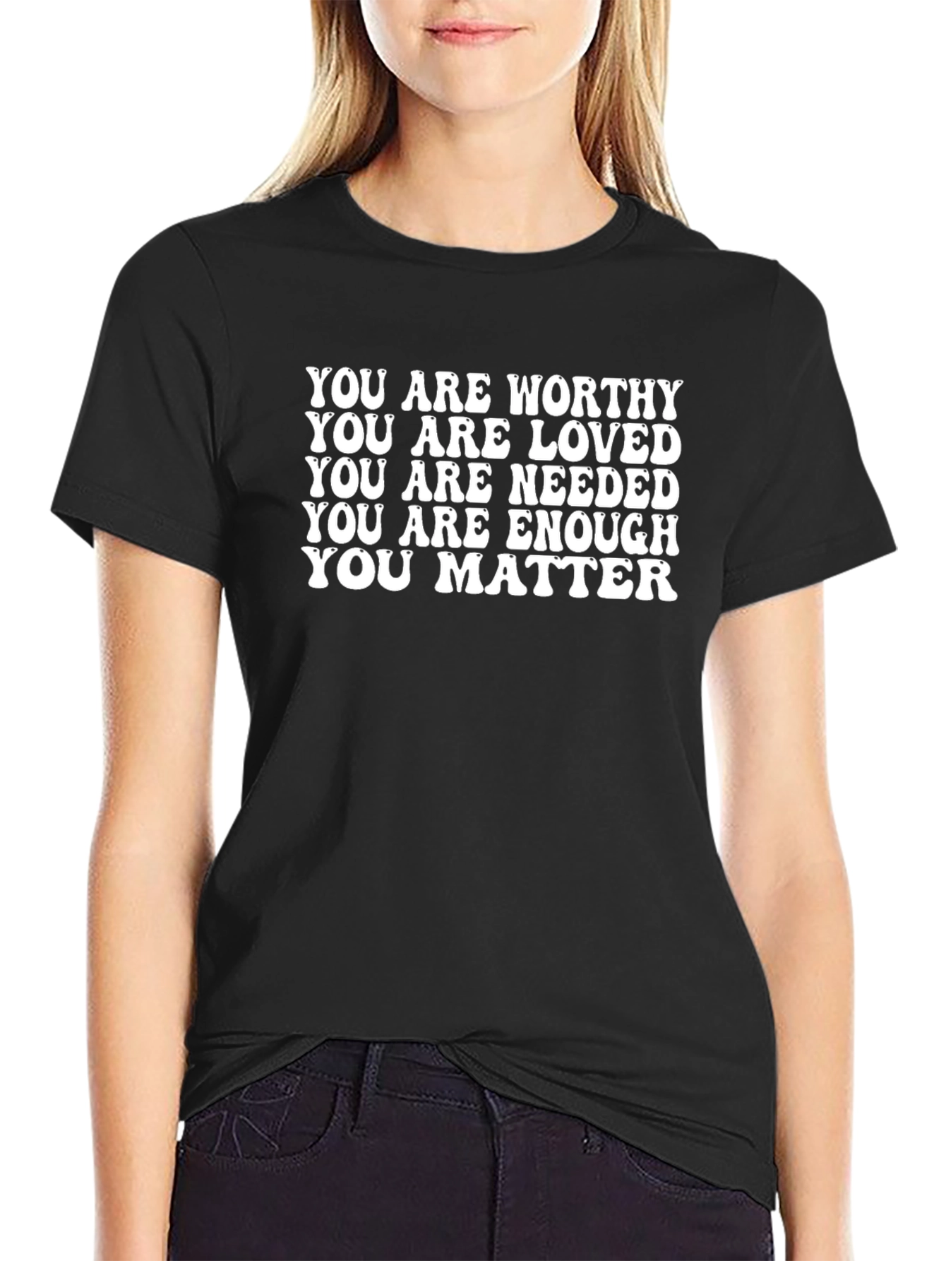 Uplifting Message Graphic Tee - You Are Worthy