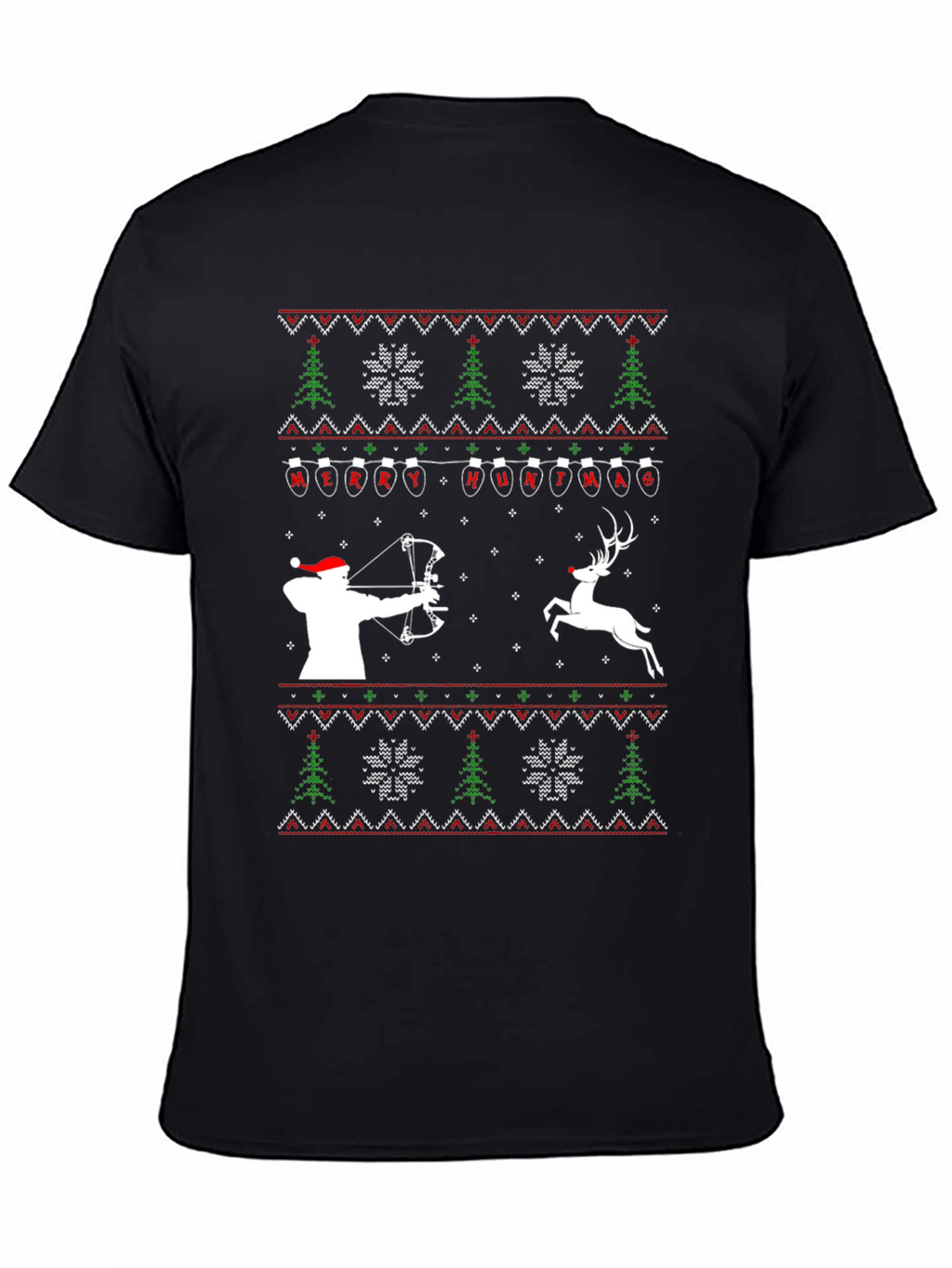 Merry Huntmas T-Shirt - Ugly Christmas Sweater Style Tee