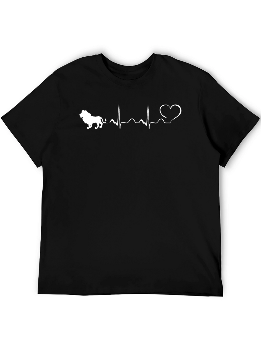Lion Heartbeat Graphic Tee - Black