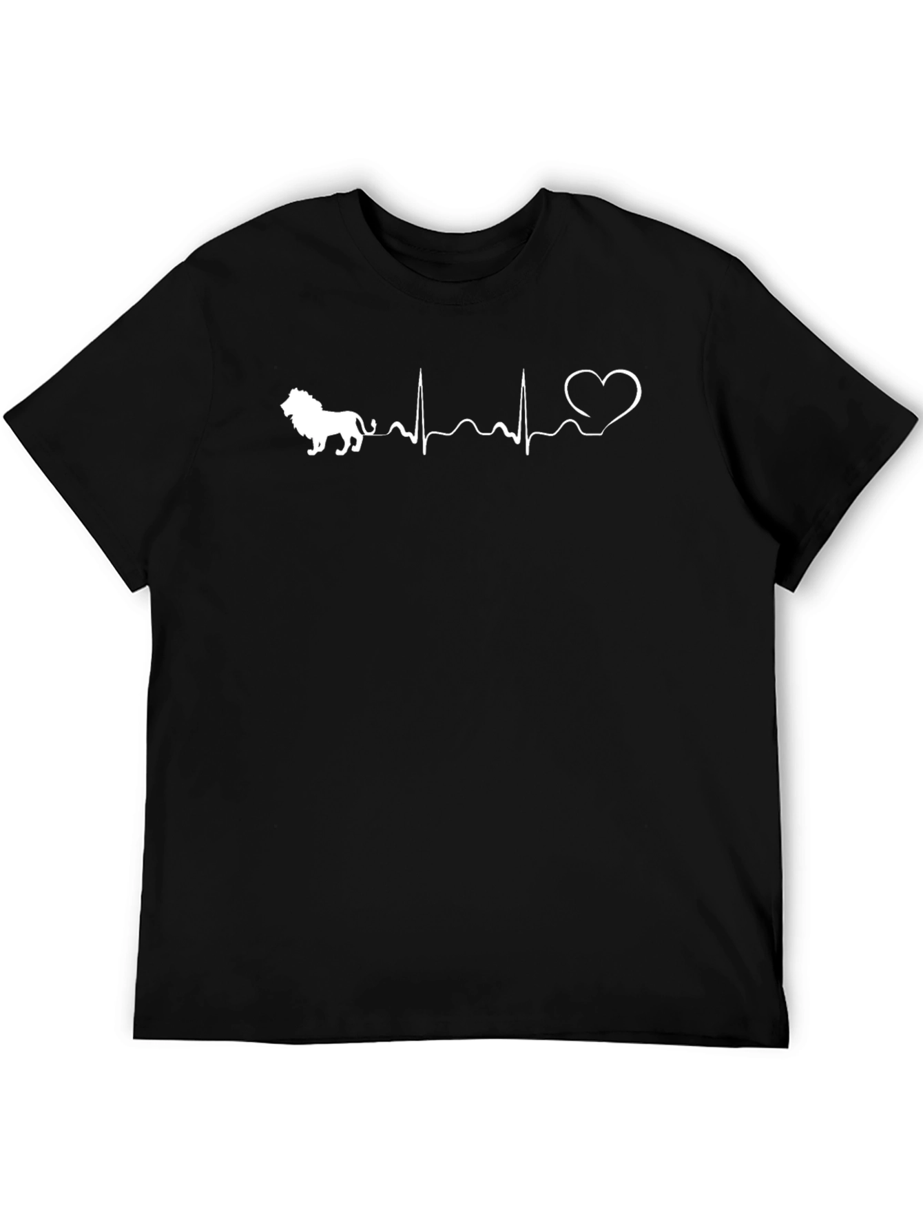 Lion Heartbeat Graphic Tee - Black