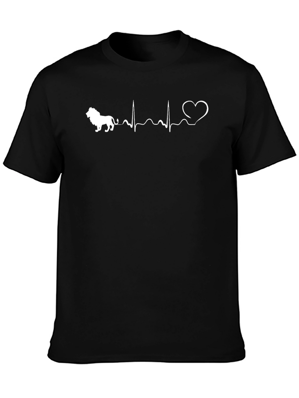 Lion Heartbeat Graphic Tee - Black