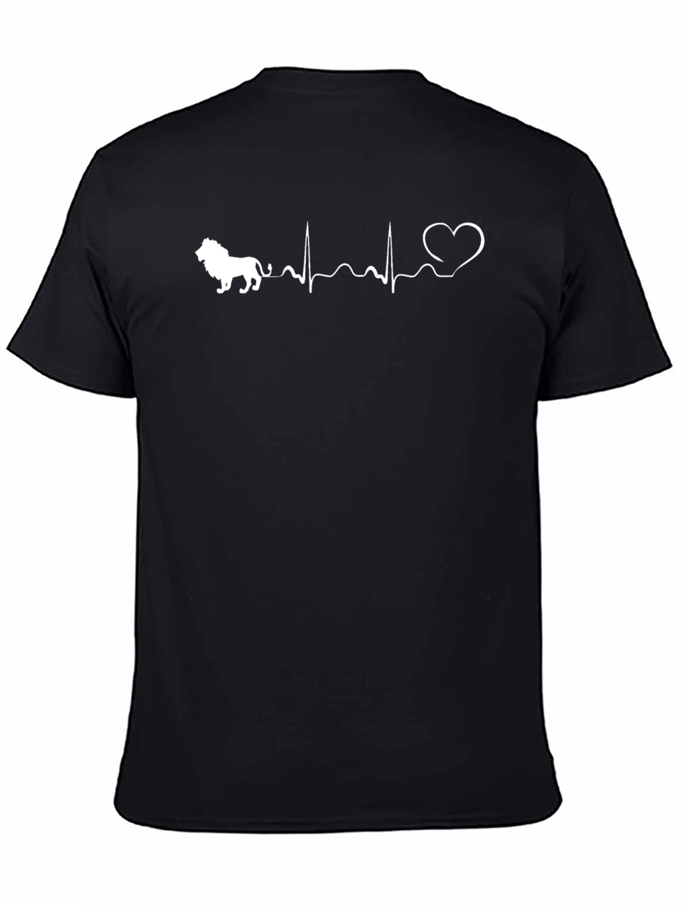 Lion Heartbeat Graphic Tee - Black