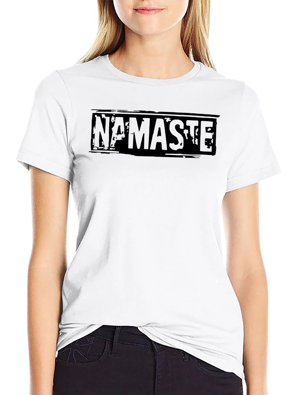 Namaste Graphic Print Black T-Shirt