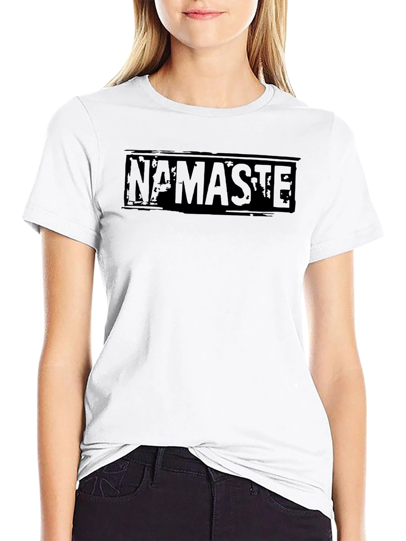 Namaste Graphic Print Black T-Shirt