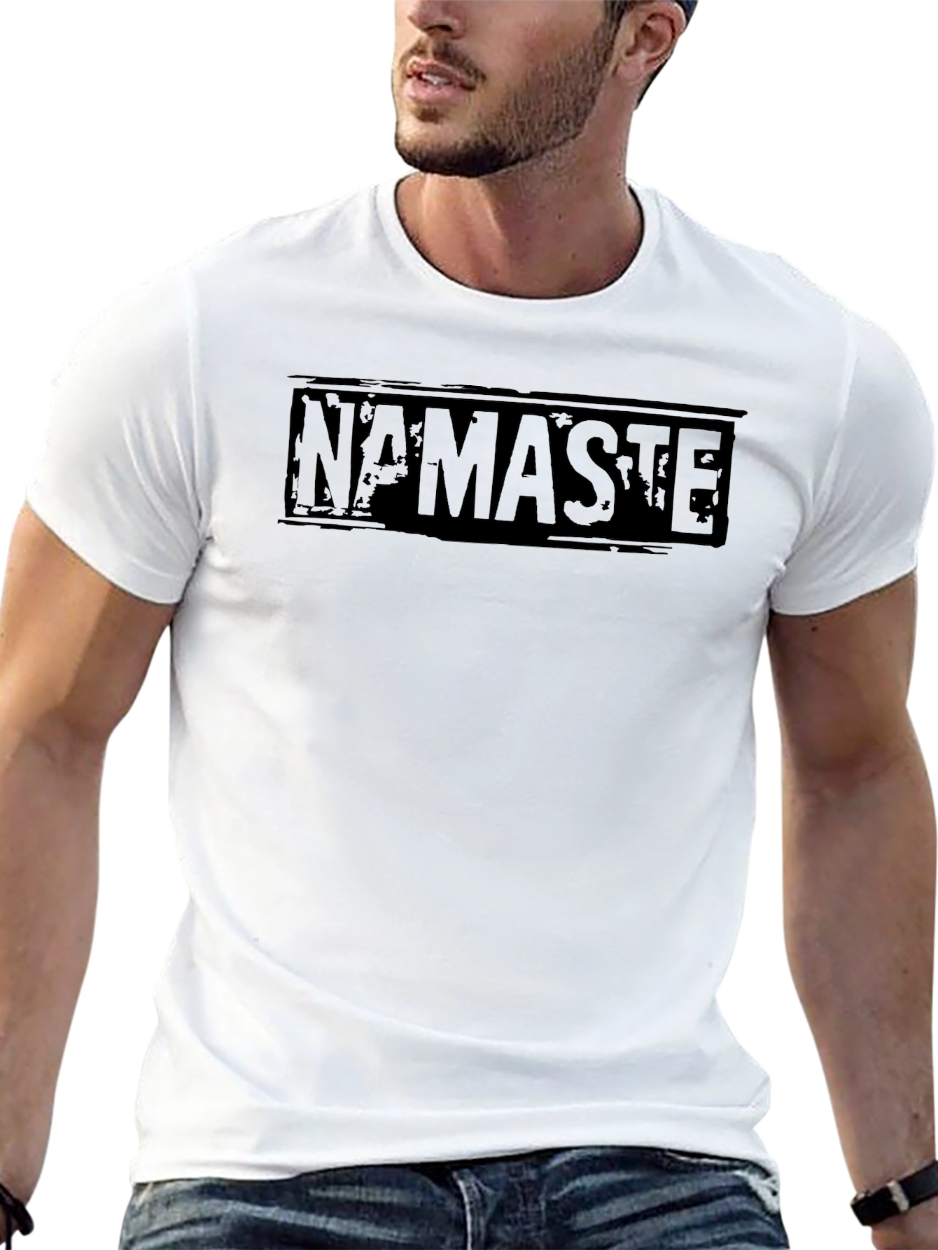 Namaste Graphic Print Black T-Shirt