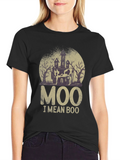 Moo I Mean Boo Halloween T-Shirt