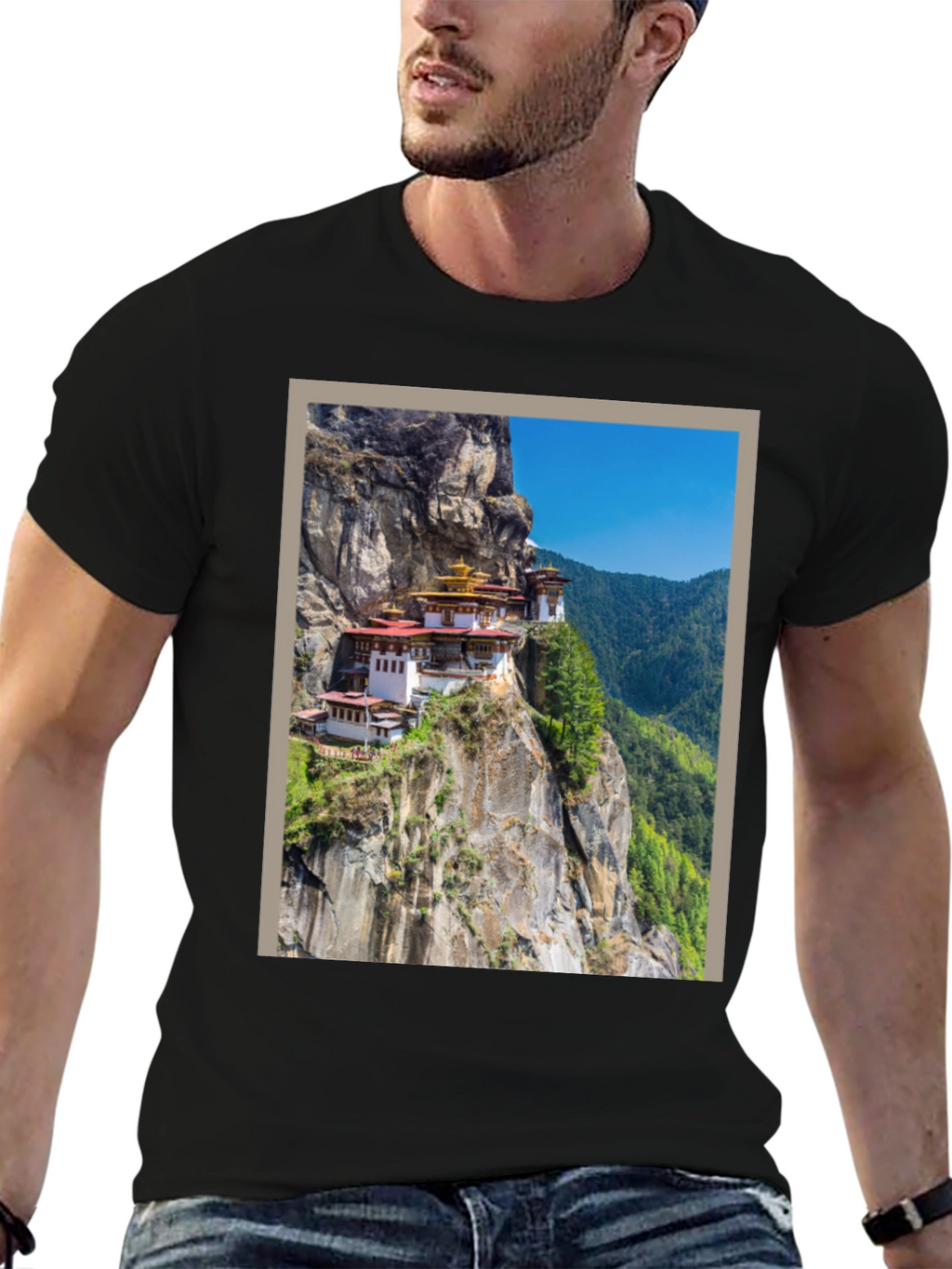 Cliffside Monastery Graphic Tee