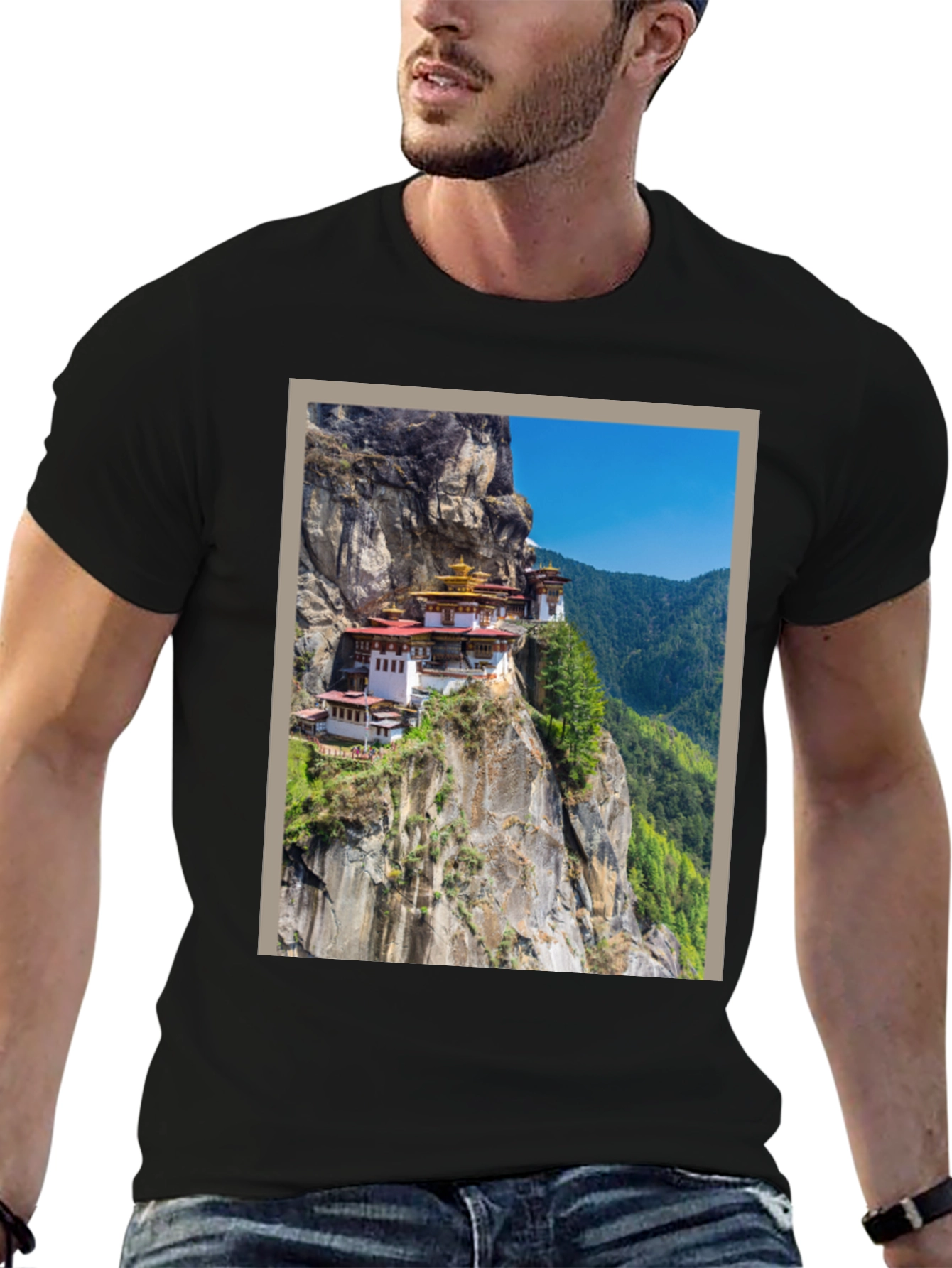 Cliffside Monastery Graphic Tee
