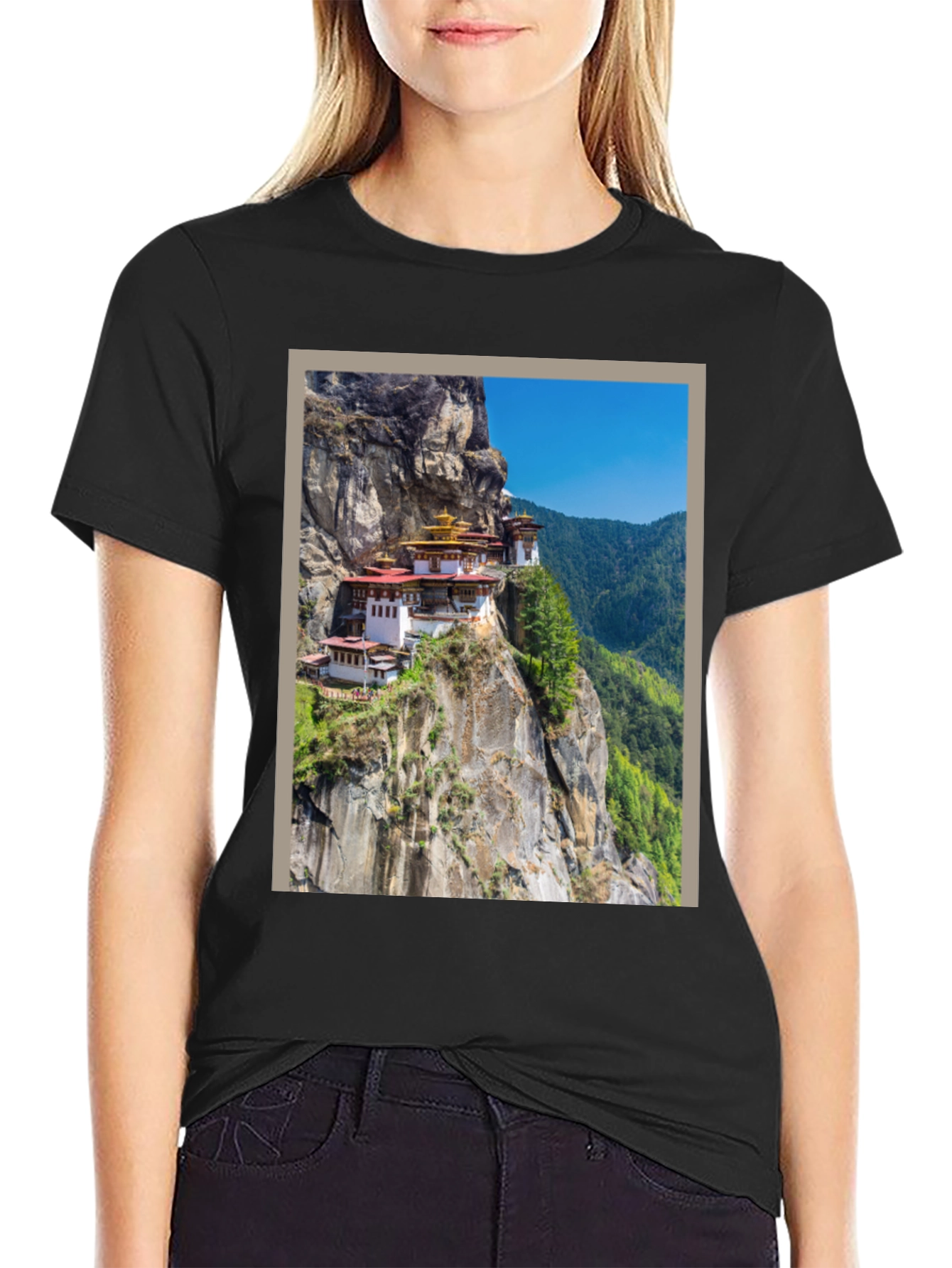 Cliffside Monastery Graphic Tee