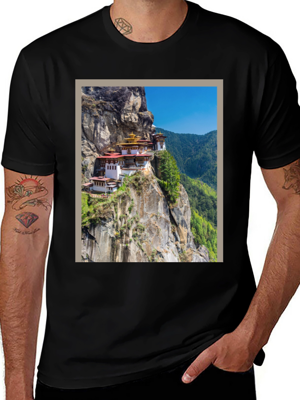 Cliffside Monastery Graphic Tee