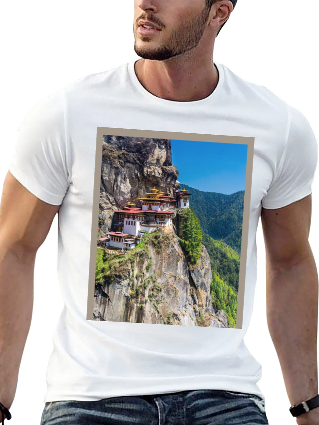 Cliffside Monastery Graphic Tee