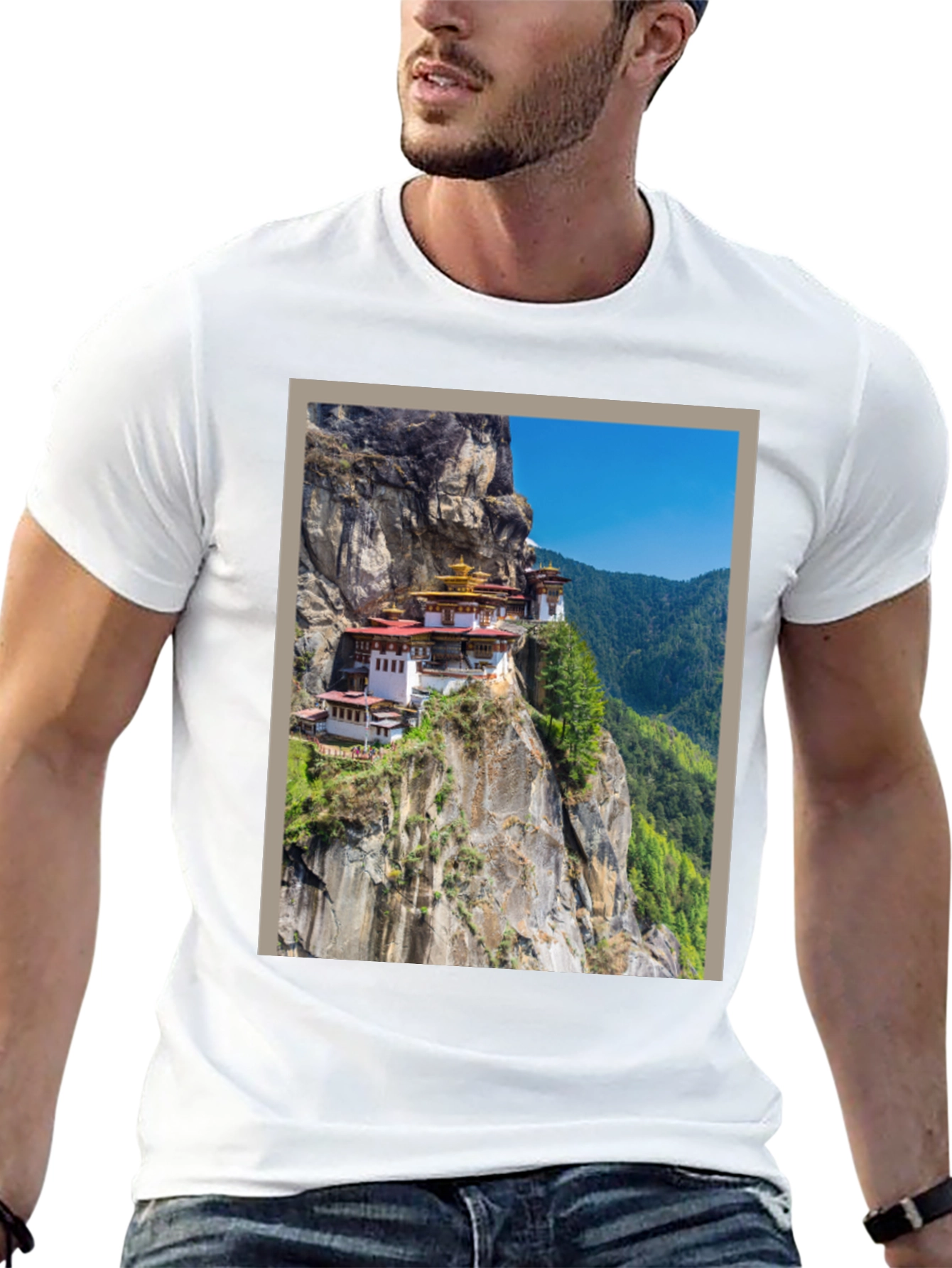 Cliffside Monastery Graphic Tee