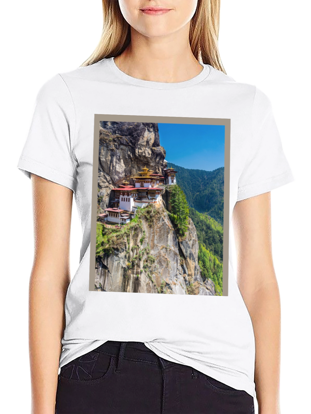 Cliffside Monastery Graphic Tee