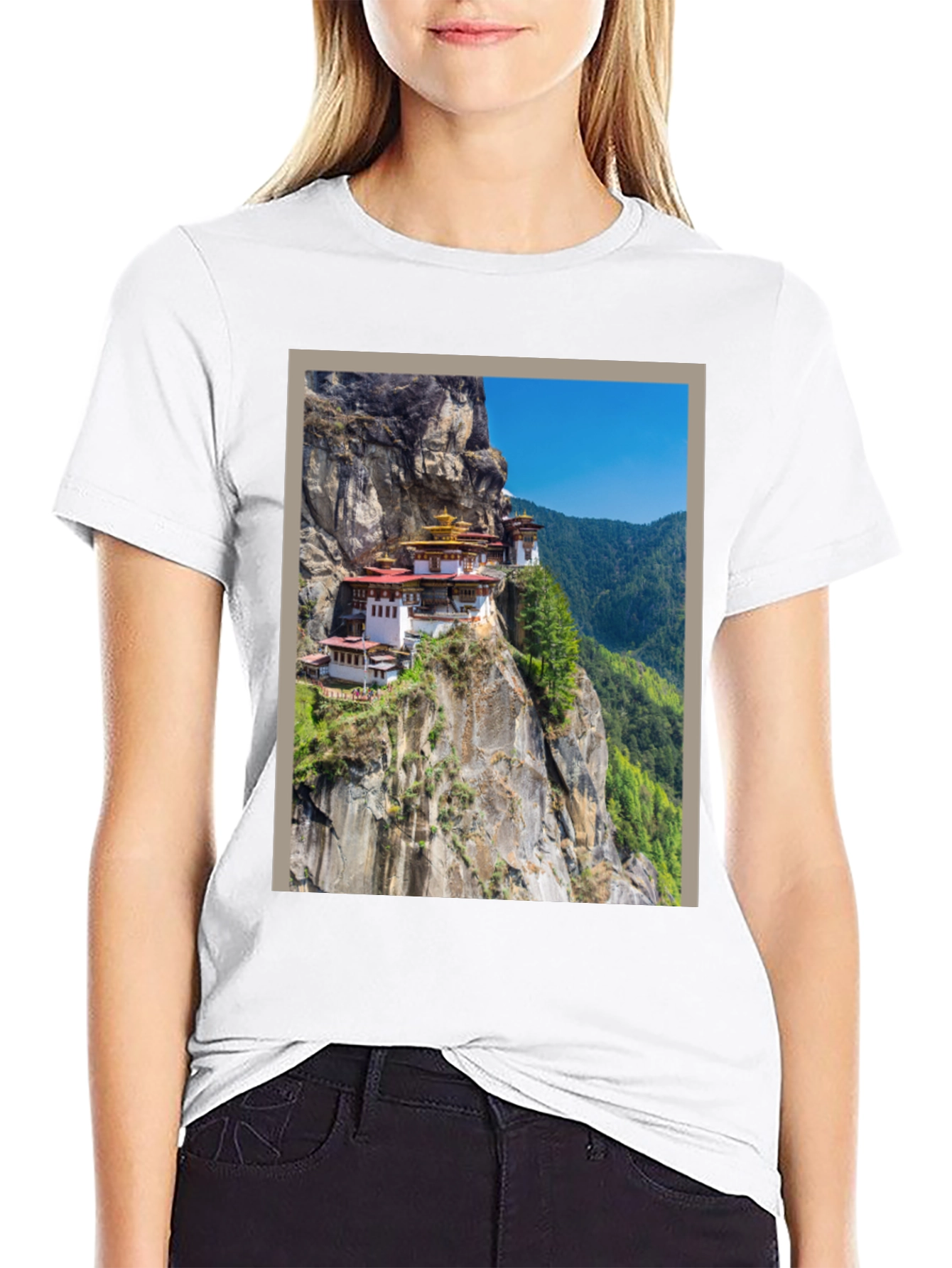 Cliffside Monastery Graphic Tee
