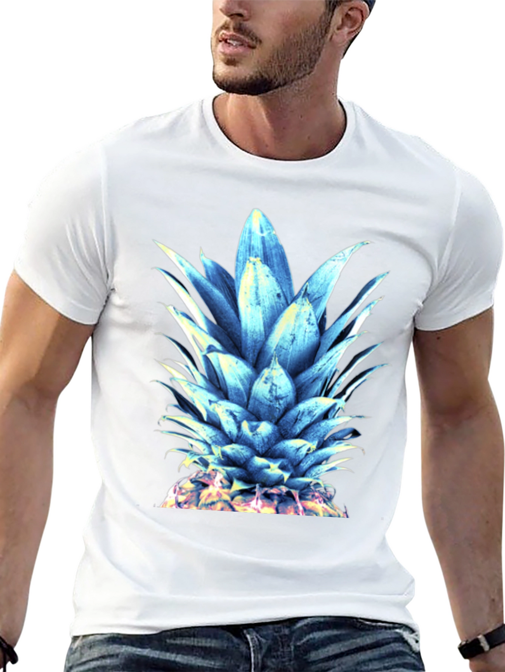 Cool Blue Pineapple Graphic T-Shirt