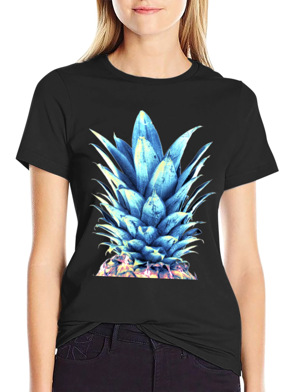 Cool Blue Pineapple Graphic T-Shirt