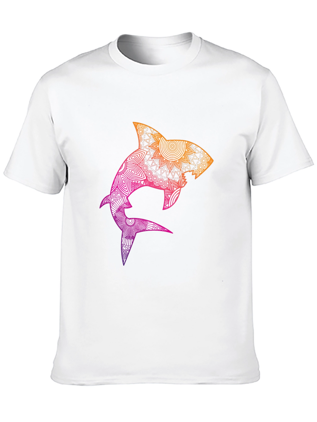 Mandala Shark Graphic Black T-Shirt