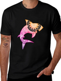 Mandala Shark Graphic Black T-Shirt