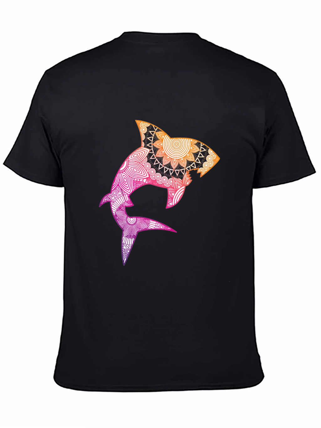 Mandala Shark Graphic Black T-Shirt